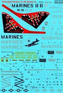 Calcomanía a escala de impresión 48-154 McDonnell Douglas AV-8B Harrier II parte 2, escala 1/48 - Imagen 1 de 12