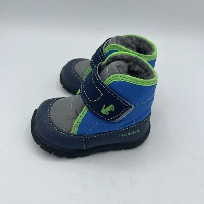 See Kai Run Basics Bota Tênis Blake Infantil Azul Lã Forrada Tamanho 4 Gancho/laço - Imagem 1 de 4