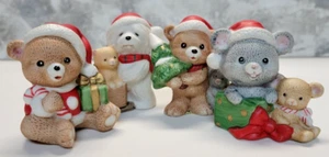 Homco 4 Orsi Vintage Bambino Cane Topo Lotto Albero di Natale Regali Calza Cappelli - Foto 1 di 12