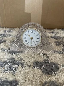 24% Lead Crystal Quartz Desk Mantle Clock 6" X 4" - Picture 1 of 4