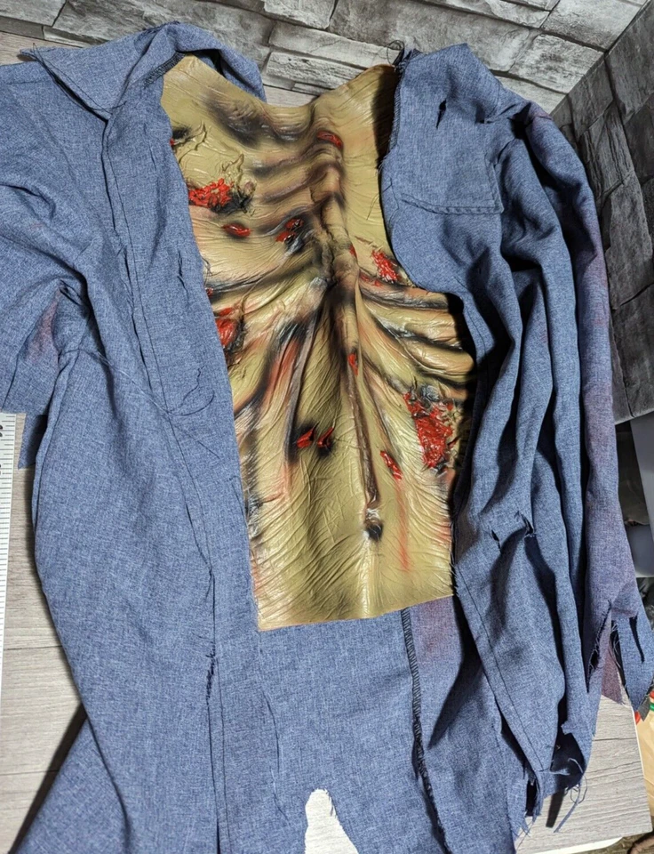 Rubies Adult Walking Dead Decomposed Zombie Halloween Costume Shirt w/Chest Prop - Image 1 of 4