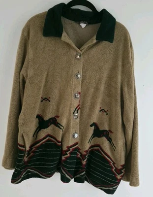 Suéter grande vintage años 90 Rough Rider Circle T Western Horse vaquera para mujer... Foto 1 de 4