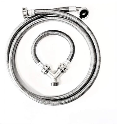 Steam Dryer Installation Kit, 6FT Braided Hose, 1FT Inlet Hose, Y-Adapter - Image 1 of 4