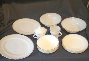 15 Pc Anchor Hocking FIRE KING Scalloped Golden Shell Lot ~ White Milk Glass - Picture 1 of 14