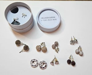 Hillberg & Berk LOT OF EARRINGS Sterling Silver Sparkly Balls Crystal Studs - Imagen 1 de 10
