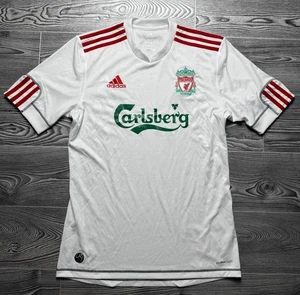 LIVERPOOL 2009 2010 THIRD FOOTBALL SHIRT ADIDAS JERSEY VINTAGE WHITE SIZE MENS S - Picture 1 of 13