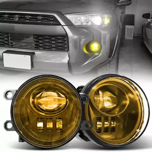 Pair LED Fog Lights Yellow Bulbs Bumper Lamps For Tacoma 4Runner Tundra Rav4 - Foto 1 di 11