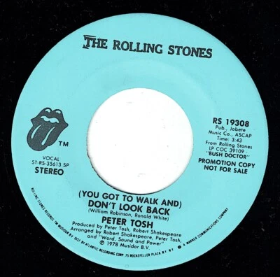 U.S.A. PROMO REGGAE 45 RPM PETER TOSH : (YOU GOT TO WALK AND) DON'T LOOK BACK - Image 1 of 2