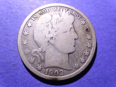 1902-O Barber Half  VG Cover