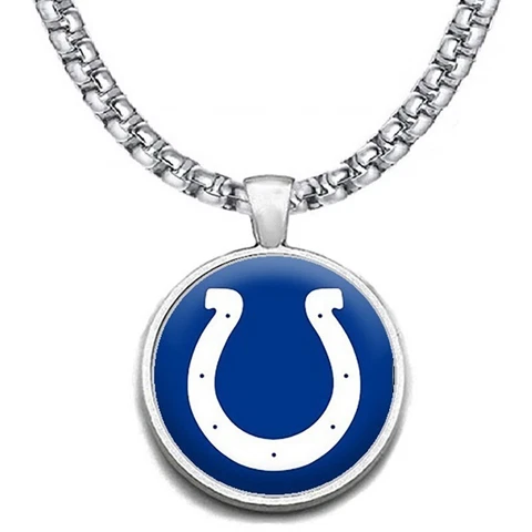 Indianapolis Colts Mens Womens Stainless 20" Chain Link Pendant Necklace D30 Cover