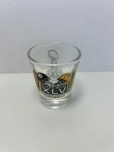 NFL Super Bowl XLV 2011 Steelers Packers Shot Glass North Texas 2-6-11 - Picture 1 of 8