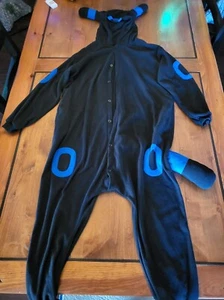 Adult Shiny Umbreon 1 Piece Costume Pajamas Black - Picture 1 of 2