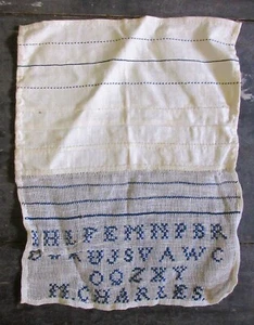ANCIEN ABÉCÉDAIRE MARQUOIR broderie ancienne aux points de croix - Bild 1 von 2