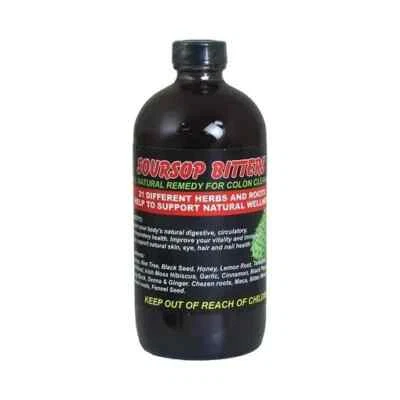 Soursop Living African Bitters, 100% чистая натуральная органическая травяная детоксикация 16 унций - Изображение 1 из 2