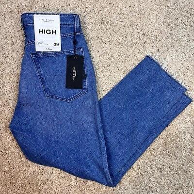 Rag & Bone Nina Jeans Womens Size 29 High Rise Ankle Raw Hem Poppy Denim NWT’S - Image 1 of 4