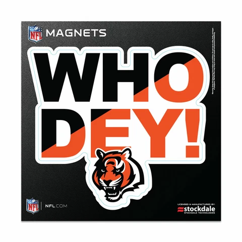 CINCINNATI BENGALS 6"X6" DIE-CUT MAGNET FOR INDOOR OR OUTDOOR USE HIGH QUALITY Cover