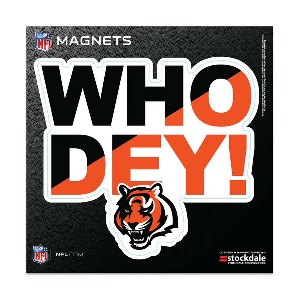 CINCINNATI BENGALS 6"X6" DIE-CUT MAGNET FOR INDOOR OR OUTDOOR USE HIGH QUALITY - Image 1 of 1