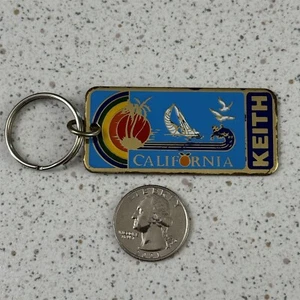 Keith Name California VTG Metal Travel Souvenir Keychain Key Ring #50255 - Picture 1 of 2