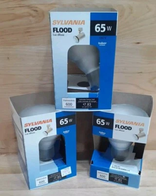 3CT: SYLVANIA 65WATT 120V Indoor Large Flood Light Bulbs BR30 SAVE ENERGY 600lum - Image 1 of 4
