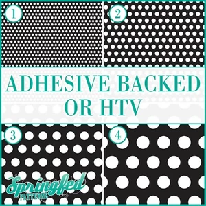 POLKA DOT Pattern #5 in Black & White Adhesive Vinyl or HTV Heat Transfer Vinyl - Picture 1 of 2