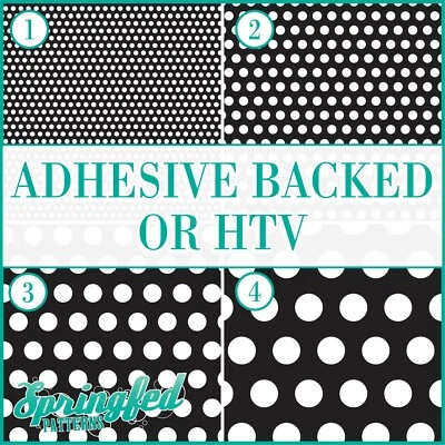 SPRINGFED PATTERNS POLKA DOT Pattern #5 in Black & White Adhesive Vinyl or HTV Heat Transfer Vinyl
