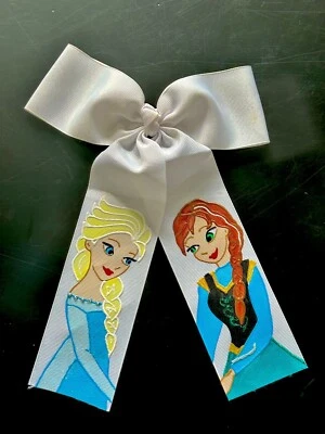 NUEVO LAZO DE PELO PINTADO DISNEY FROZEN Reina Elsa y Princesa Anna. Foto 1 de 4