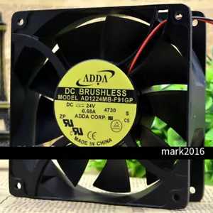 ADDA AD1224MB-F91GP DC 24V 0.68A 12038 12CM 120*120*38mm 2 Wires Cooling Fan - Picture 1 of 1