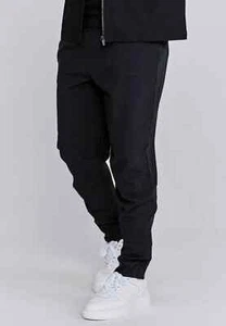 Joggers inteligentes negros SikSilk para hombre grandes 34" cintura - Imagen 1 de 5