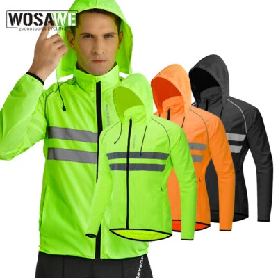 WOSAWE Cycling Hooded Jacket Mtb Bike Lightweight Jersey Windbreaker Sports Coat - Image 1 of 4