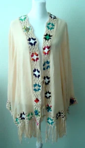 NWT Anthropologie Kindred Colorful Crochet Boho Summer Cardigan Plus Size-3X - Picture 1 of 11