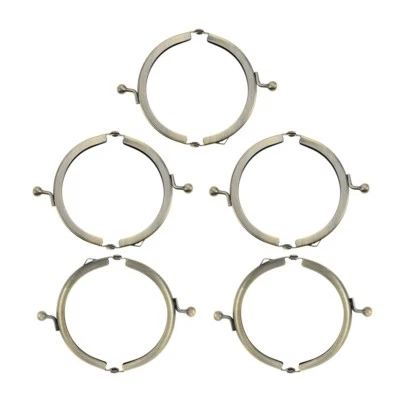 5Pc 3.35" Kiss Lock Clasp Purse Frame Handle Handbag Shoulder Strap Bag Handmade - Image 1 of 4