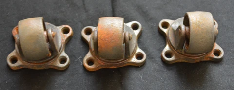 GOOD SET 3 ANTIQUE DRESSER CABINET FURNITURE ALL STEEL CASTERS (G11) Cover