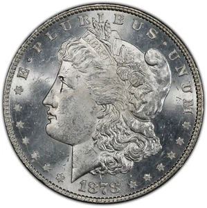 1878 8TF Morgan Silver Dollar Brilliant Uncirculated Tough US Coin Early Variety - Picture 1 of 3