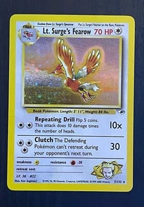Pokémon Lt. Surge's Fearow Gym Heroes 7/132 Holo Rare NM/M mit SWIRL - Bild 1 von 3