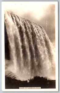 Postal de colección de las Cataratas del Niágara American Falls Nueva York en blanco y negro - Imagen 1 de 2