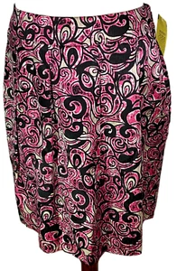 ETCETERA Women's NWT Pink/Black/Silver Silk Blend Lined Skirt-Size 4 - Picture 1 of 10