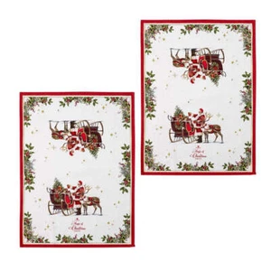Ashdene Magic of Christmas by Richard Macneil Set of 2 Cotton Kitchen Towels 50 - Picture 1 of 2
