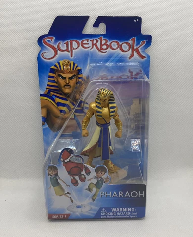 NEW SUPERBOOK Pharaoh 4" Action Figure Series 1 Adventure CBN 2014 Bible Story Cover