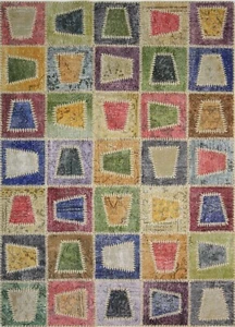 Alfombra persa anudada a mano Patchwork 176x126 cm Orient Carpet Rug Vintage - Imagen 1 de 5