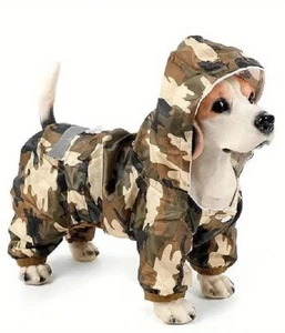 Dog Apparel Full Body Reflective Jumpsuit Waterproof Raincoat  camoflauge - Picture 1 of 3