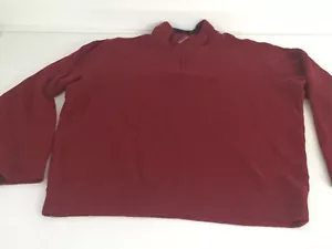 Maglione Lands' End uomo XL 46-48 rosso granato quarto zip pullover cotone - Foto 1 di 9