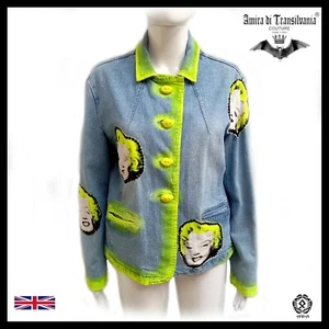 woman jacket elegant spring original pop art jeans graffity diva marilyn monroe - Picture 1 of 24