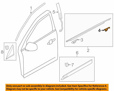 Ford/Lincoln OEM MKT front door Weather Strip Rear Clip Right AE9Z7421486B NIP - Image 1 of 4