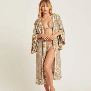 Cotton Beach Cover up Print Bathing suit cover up Swimwear Women Summer Dress Ka - Picture 1 of 11