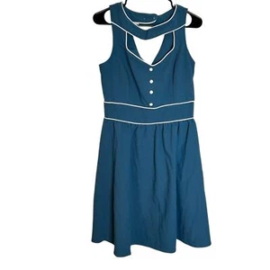 Blue Folter Large Pinup Dress Retro - Picture 1 of 5