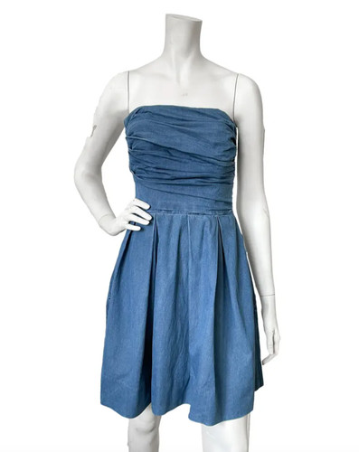 Abito senza spalline Acne Studios vecchia collezione di SS08 in blu denim taglia S M