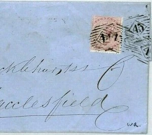 GB TWIN NUMERALS 1859 London Internal 4d Rate Cover Macclesfield {samwells} CT50 - Picture 1 of 6