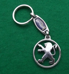 Vintage Peugeot Cars Lion Logo Key Ring Key Chain Keychain Keyring Fob - Picture 1 of 2
