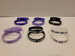 12 Brustkrebs Bewusstsein Silikon Gummi Armbänder - mehrere Designs - Bild 1 von 7
