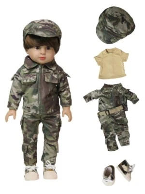 Doll Clothes 18" Pants Camouflage Shirt Tan Hat Belt Shoes Fits AG and Boy Dolls - Image 1 of 4